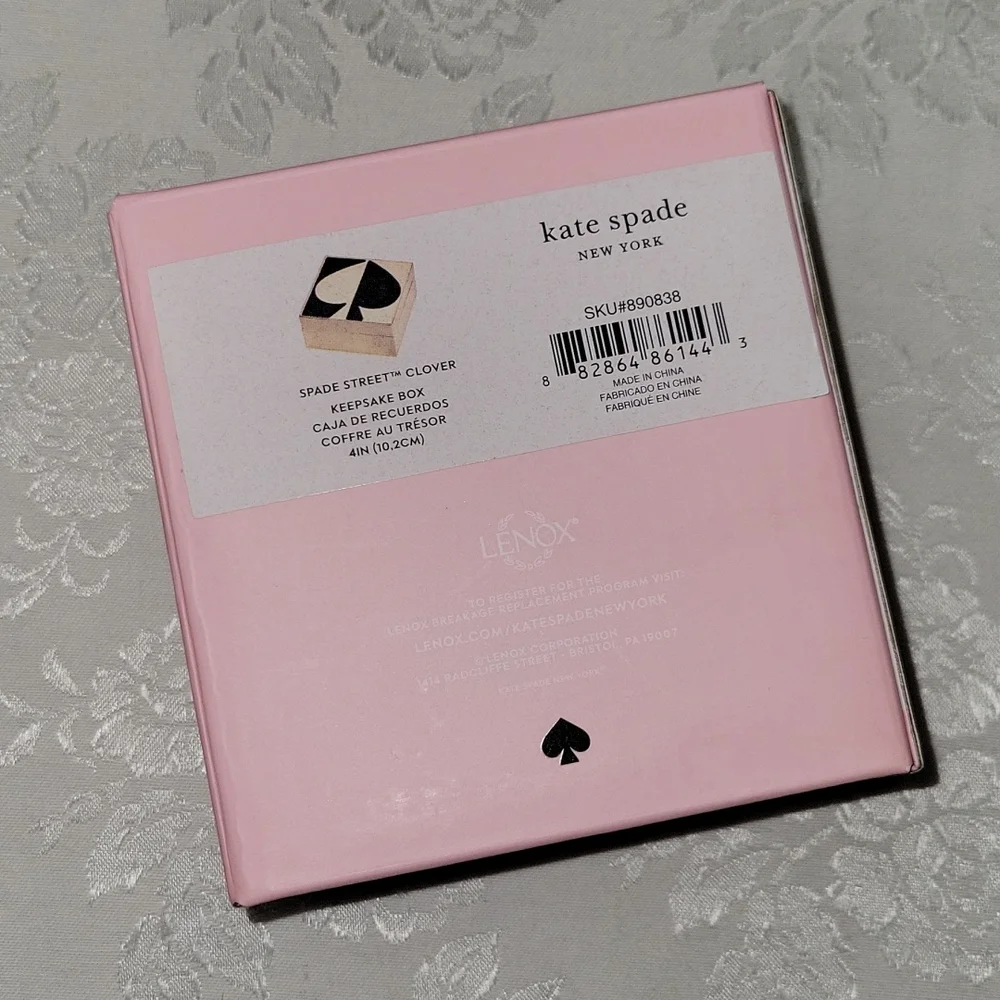 ●FIRM●Kate Spade NY X Lenox "Spade Street" Keepsake Box, Green/Gold - Picture 9 of 10